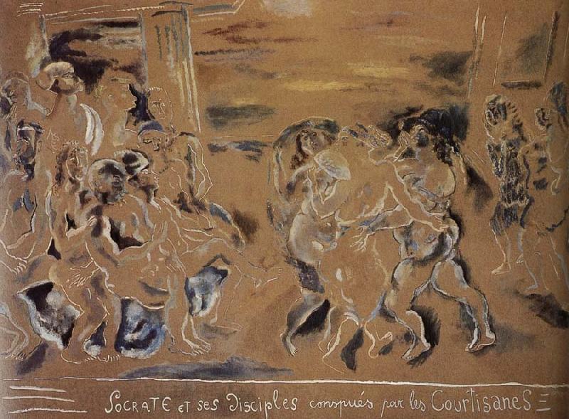 Jules Pascin Sogeladi-s disciple and callet Norge oil painting art